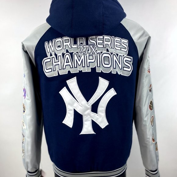 NEW YORK YANKEES 27 TIME WORLD SERIES CHAMPIONSHIP  Hooded Jacket  S M L XL 2X - Picture 2 of 9